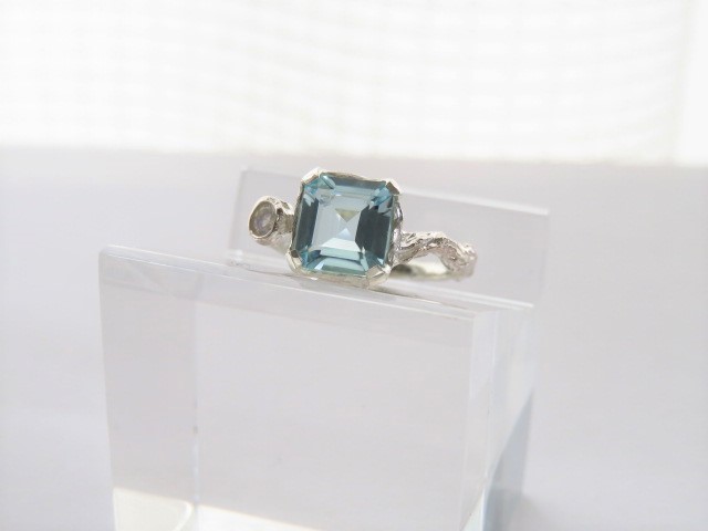 シルバー925　アクアマリン/ブルームーンストーン　リング