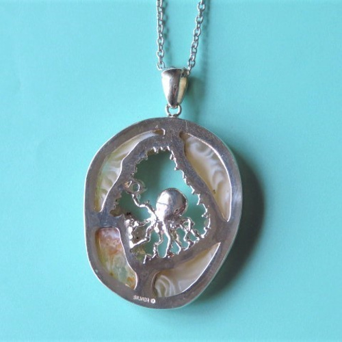 シルバー 結晶メノウ ペンダントネックレス ＜オクトパス＞ ネックレス