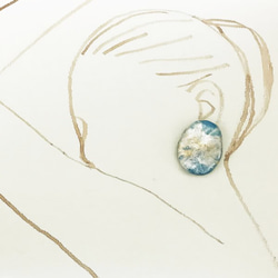和紙のピアス【岩】L－青空 2枚目の画像
