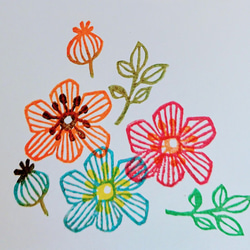 北欧風お花はんこ【重ねおし4点セット】 1枚目の画像