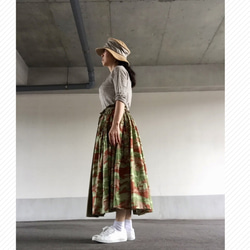 「Creema限定」リネン迷彩融合の柔らかボリュームスカート 2枚目の画像