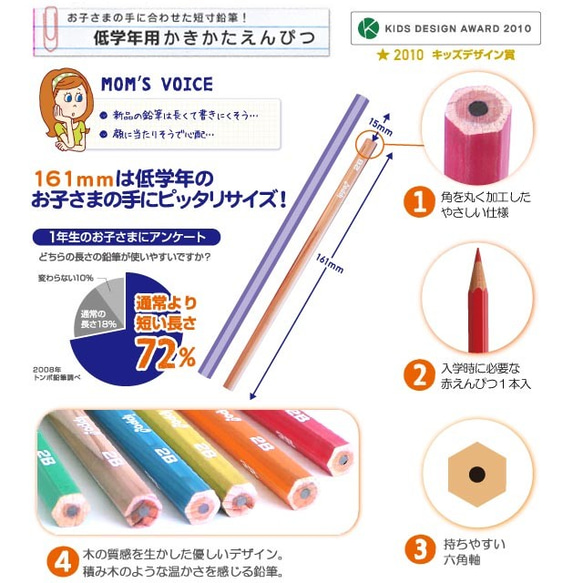 名入れ可能 えんぴつ 2B 【印刷】 1ダース 低学年用かきかたえんぴつ ナチュラル 2枚目の画像