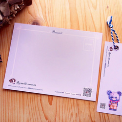 Verden-紫熊 環遊世界小小背包客 書籤明信片 第2張的照片