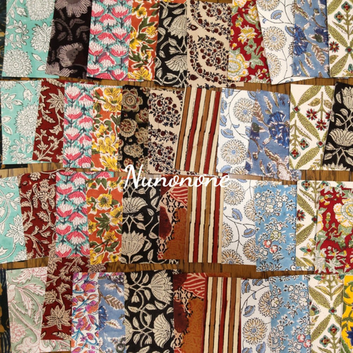 インド・ブロックプリントのカード(M)8枚セット ポストカード Nunonone