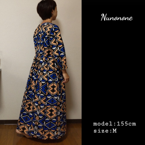 オーダーメイド】アフリカ布の前開きワンピース ワンピース Nunonone