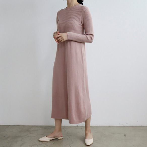 長款針織日常連衣裙* 4種顏色“ Creema限量版” 第7張的照片