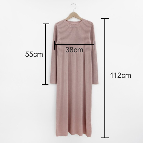 長款針織日常連衣裙* 4種顏色“ Creema限量版” 第9張的照片