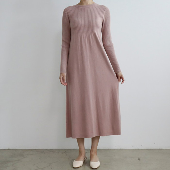 長款針織日常連衣裙* 4種顏色“ Creema限量版” 第8張的照片
