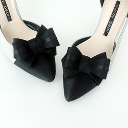鞋夾優雅的絲帶，黑色，母親節禮物，婚禮，接待，婚禮，非花，黑色 第2張的照片