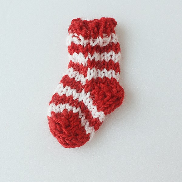 [僅限Creema]聖誕拉刀，紅色襪子拉刀，針織拉刀，聖誕節，聖誕節，聖誕節 第1張的照片