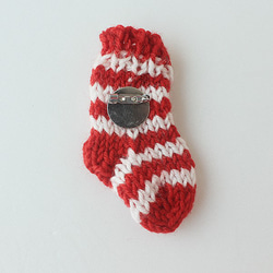 [僅限Creema]聖誕拉刀，紅色襪子拉刀，針織拉刀，聖誕節，聖誕節，聖誕節 第3張的照片
