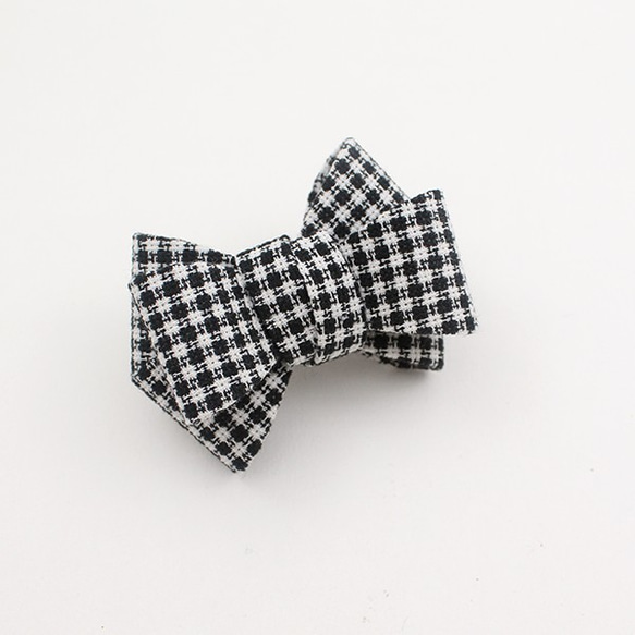 『数量限定ハンドメイド2019』 シューズクリップ Black tartan Ribbon,ブラック,タータンチェック 4枚目の画像