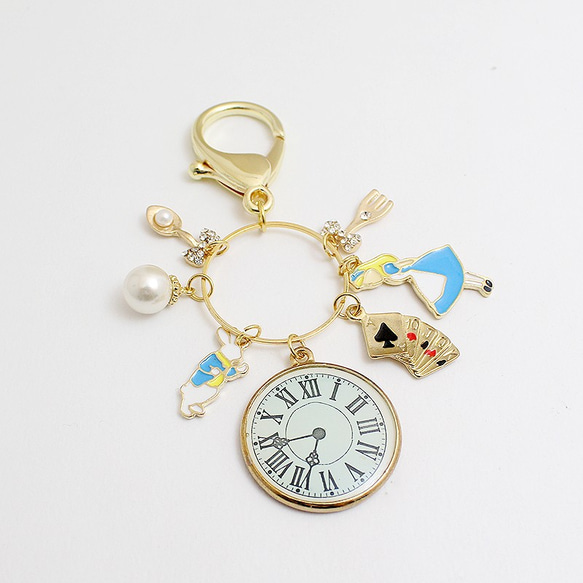 Alice's Adventures in Wonderland,可愛いキーホルダ,keyring,きらきら 1枚目の画像