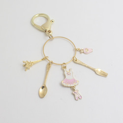 Love paris 可愛いキーホルダ,keyring,pink ballerina 1枚目の画像