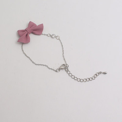 粉紅絲帶手鍊，絲帶，水鑽，禮物，粉紅絲帶手鍊，紫羅蘭色 第2張的照片