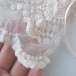 《Fabric 2024》領子立領鉤針附領秋季蕾絲粉紅絲帶白色附領 第3張的照片