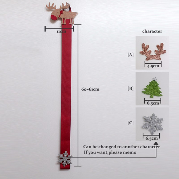 [Creema限定] トナカイアクセサリーホルダー,クリスマス,サンタ,トナカイ,赤,ゴールド,アクセサリーホルダー 3枚目の画像