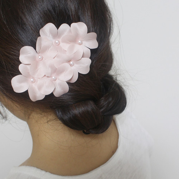 髮夾，粉紅色，花朵髮飾，櫻花，淺粉紅色 第2張的照片