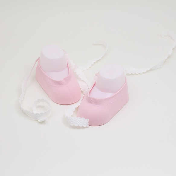 赤ちゃんの靴下/ベビーカー/結婚式のおよばれ/ベビーシャワー/出産プレゼント/pink/バレリーナ/薄いピンク 3枚目の画像