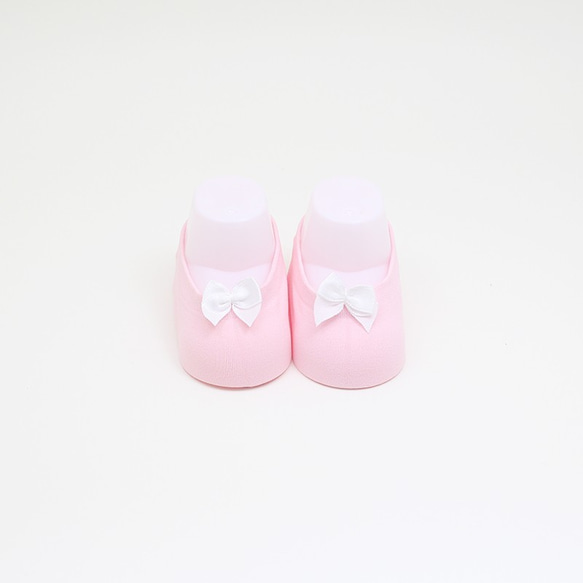 赤ちゃんの靴下/ベビーカー/結婚式のおよばれ/ベビーシャワー/出産プレゼント/pink/薄いピンク/ribbon 2枚目の画像