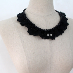 「Creema限定」  black lace flower necklace,つけ,春,レース,つけ襟 3枚目の画像