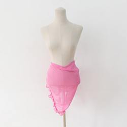 褶邊圍巾，泳裝，泳裝，褶邊圍巾，粉紅色，粉紅色 第2張的照片