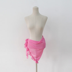褶邊圍巾，泳裝，泳裝，褶邊圍巾，粉紅色，粉紅色 第5張的照片
