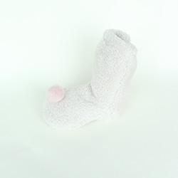 赤ちゃんの靴下/ 赤ちゃんの冬用の靴下/冬用の靴下/baby pink pompom socks 3枚目の画像