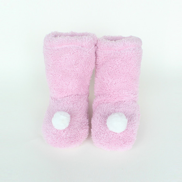 赤ちゃんの靴下/ 赤ちゃんの冬用の靴下/冬用の靴下/baby white pompom socks,冬向け 3枚目の画像