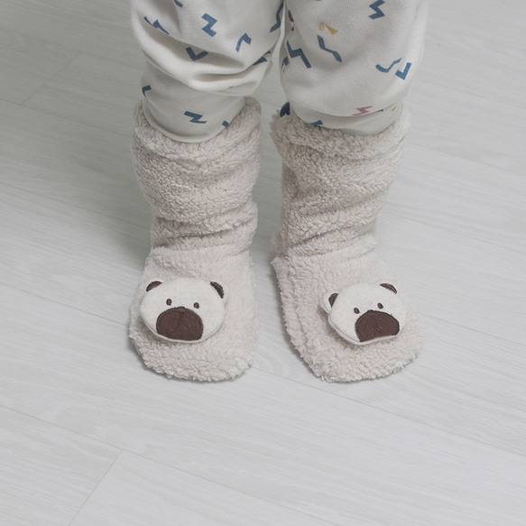 赤ちゃんの靴下/ 赤ちゃんの冬用の靴下/冬用の靴下/babybear socks,冬向け/熊の靴下 1枚目の画像