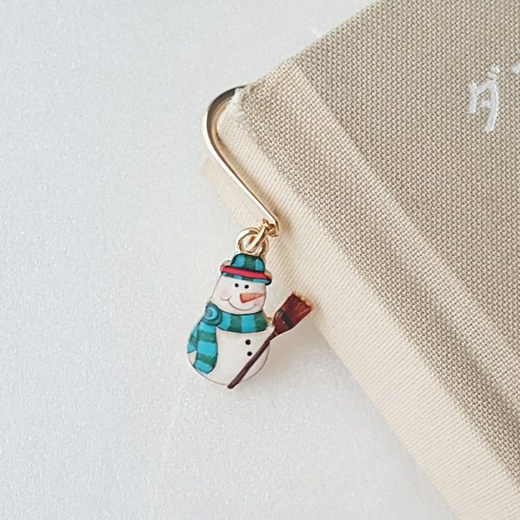 [Creema限定] snowman bookmark,雪だるまのブックマーク,雪だるま,[A] style 1枚目の画像