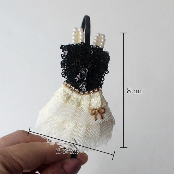 『数量限定ハンドメイド2019』 Princess Black mini dress hairband,katyusha 4枚目の画像