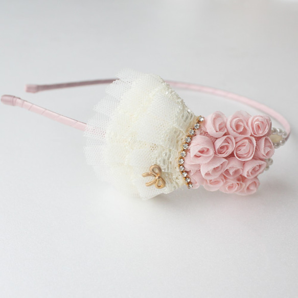 『数量限定ハンドメイド2019』 Princess Pink mini dress hairband,カチューシャ 2枚目の画像