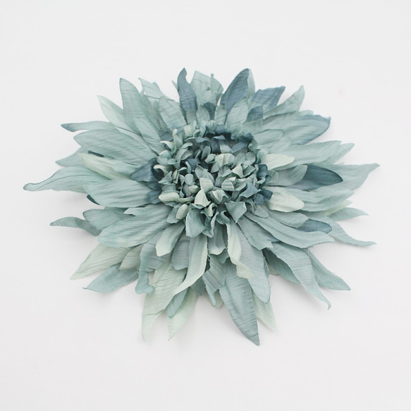 [Creema限定] jade-green-corsage,微妙な青緑色のコサジ 4枚目の画像