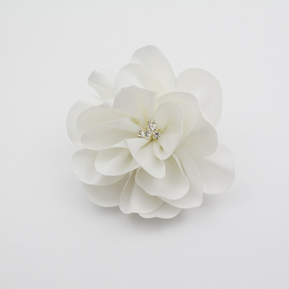 [Creema限定] Big-flower-wedding-corsage , white/black/red 2枚目の画像