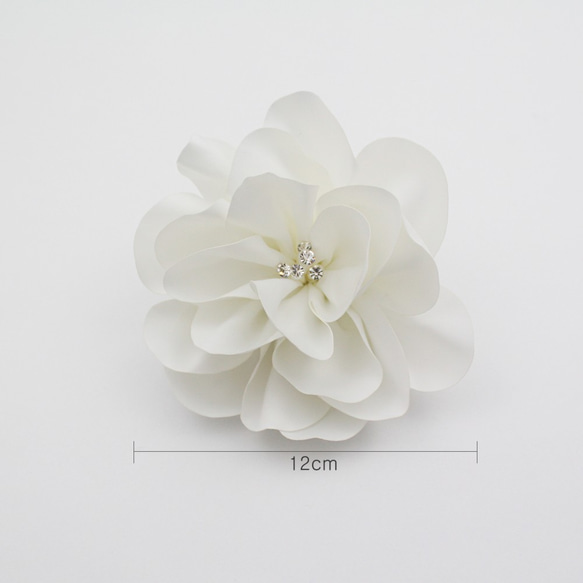 [Creema限定] Big-flower-wedding-corsage , white/black/red 6枚目の画像