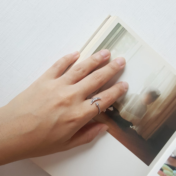 [Creema限定] Crescent moon ring , 三日月リング 2枚目の画像