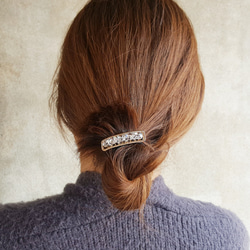 《Creema獨家》成人時尚方形珍珠水晶髮膠 第2張的照片