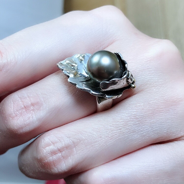 南洋真珠の＊リーフ＊デザインリング