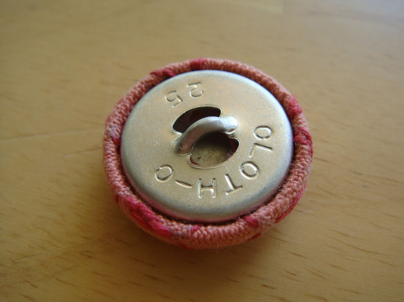 刺し子方眼模様のヘアゴム 桃色ｘ梅色糸 5枚目の画像
