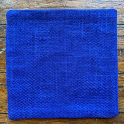 刺し子分銅模様のコースター 紺藍色×　紺碧色糸 4枚目の画像