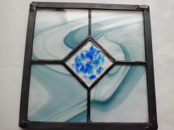 ステンドグラスパネル（ブルー） 2枚目の画像