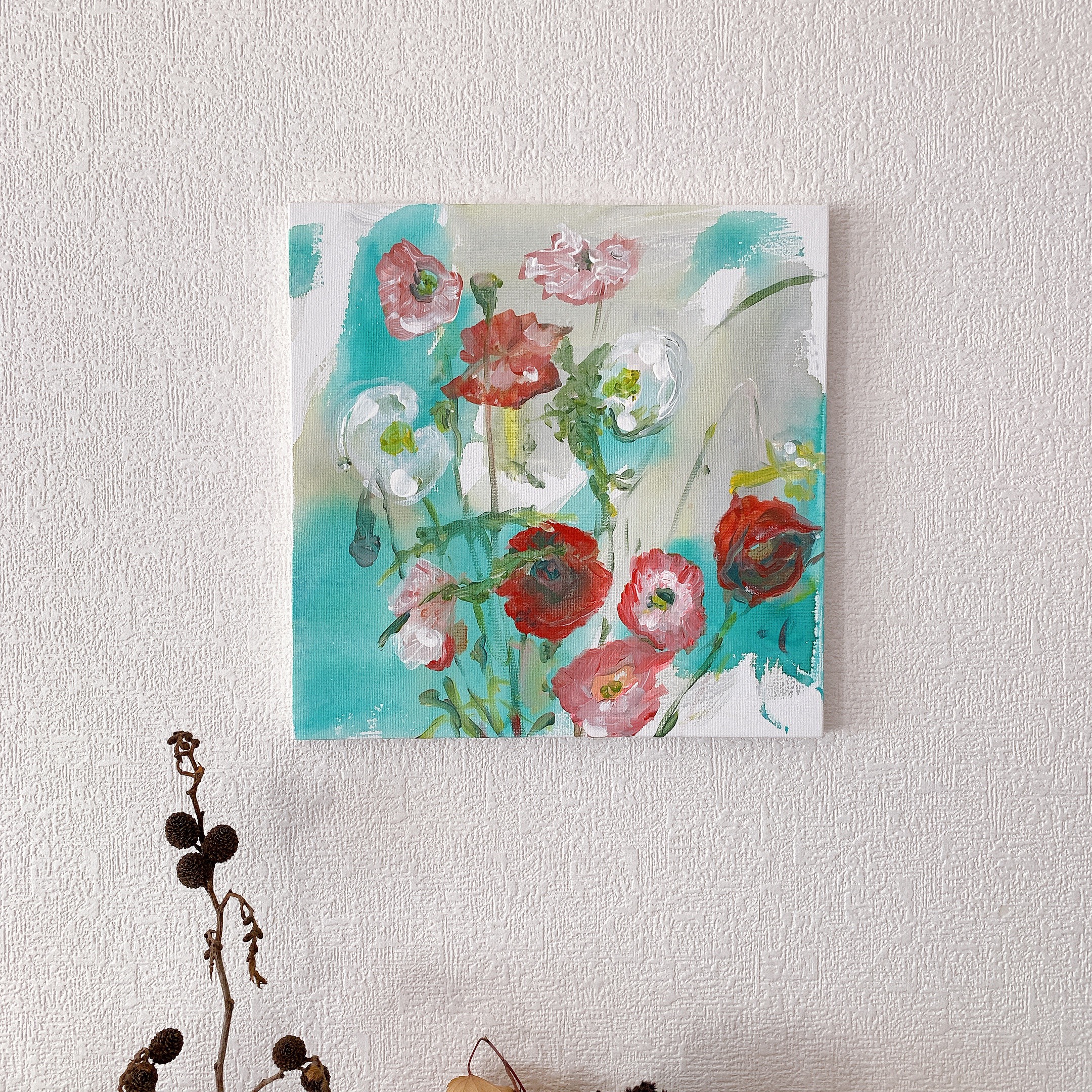 a*a様 Flower hat 絵画原画 原画】花の絵 絵画 Hang 通販 11090950｜Creema(クリーマ)