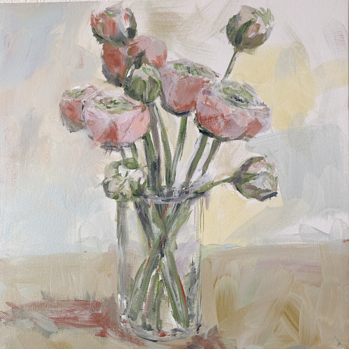 荷を花に変えて　　絵画原画 荷を花に変えて　　絵画原画