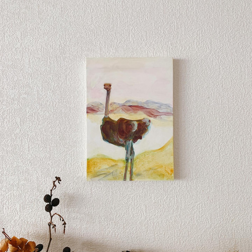 原画】ダチョウの絵 絵画 Hang 通販 12309215｜Creema(クリーマ)