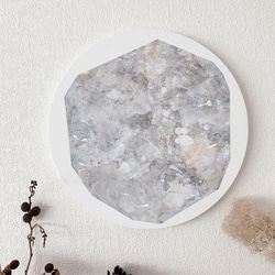 直径25㎝「画家の家の上空2」油彩・絵画・原画・丸形・アートパネル