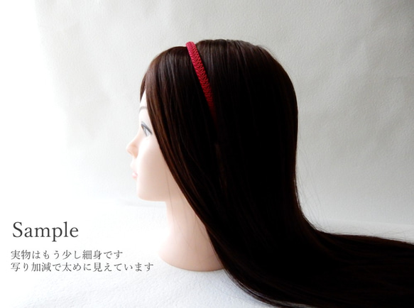 手工kumihimo[Hana-tsurara：Red] Headband 第4張的照片