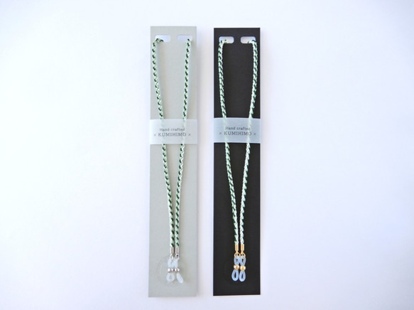 手工kumihimo[Kamogawa-yatsu-gumi：green] Glasses strap 第4張的照片