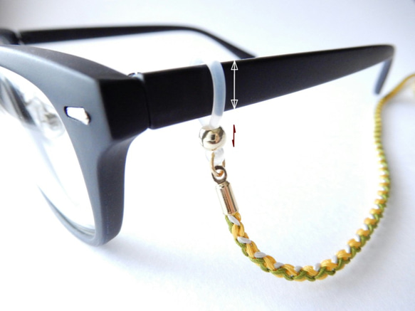 手工kumihimo[Kamogawa-yatsu-gumi：green] Glasses strap 第5張的照片