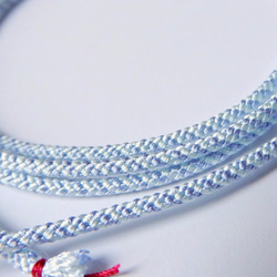 江戸八つ組：青藤色×水色】手組み組紐（76cm） ひも・コード